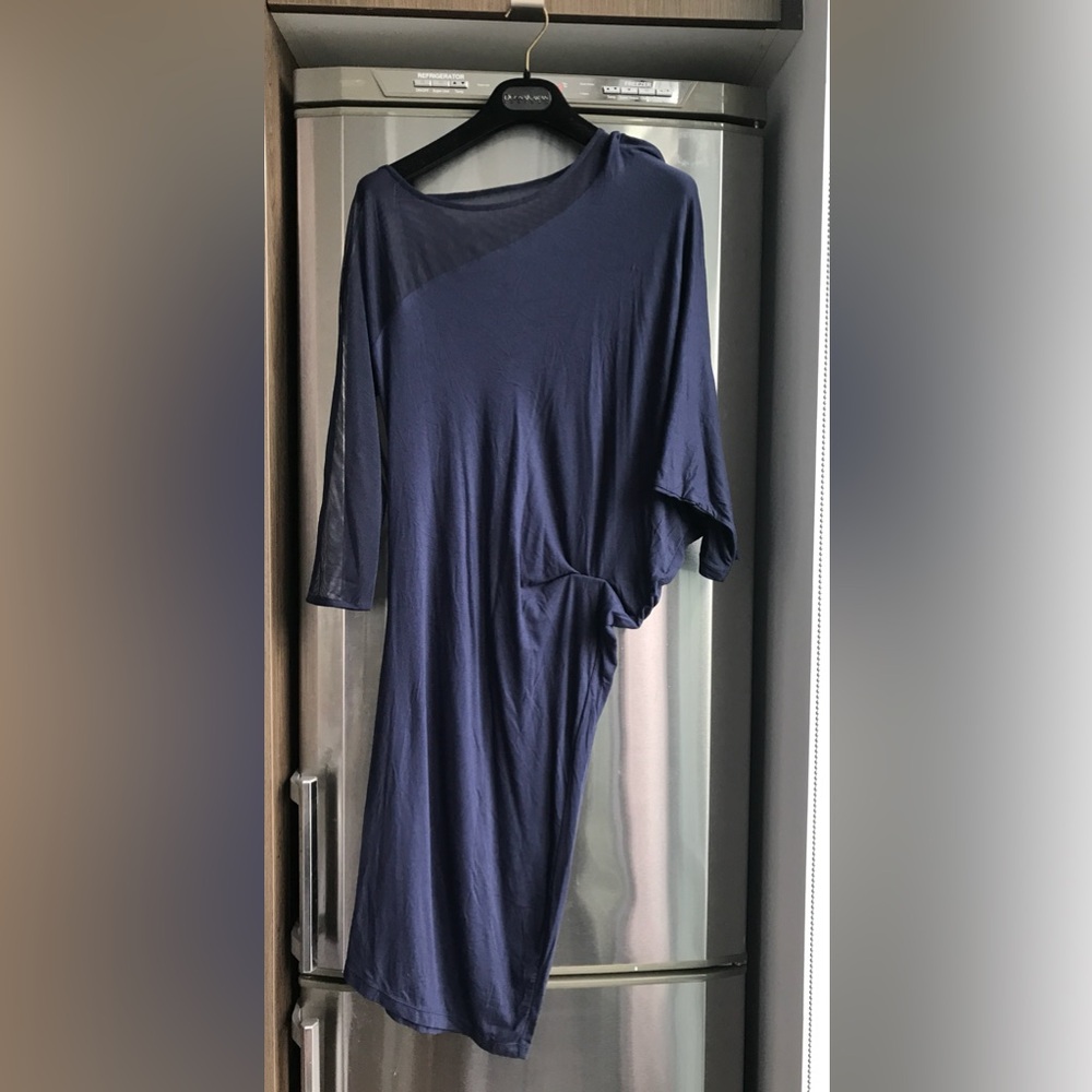 BCBG navy blue asymmetrical dress